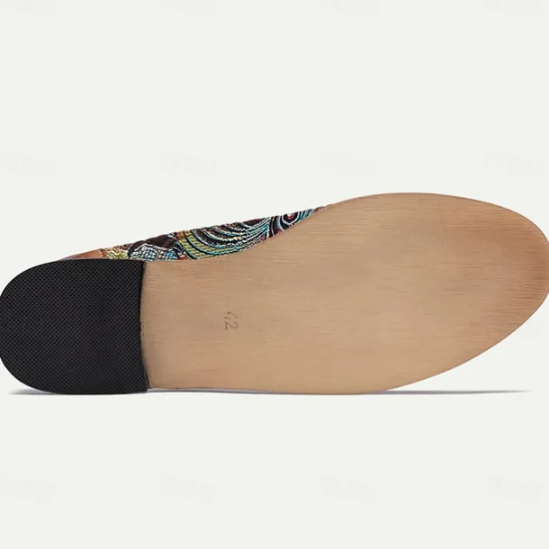 Men's Paisley Print Oxford Shoes with Faux Leather Toe Cap and Heel – Retro Style Lace-Up Dress Shoes for Formal Occasions