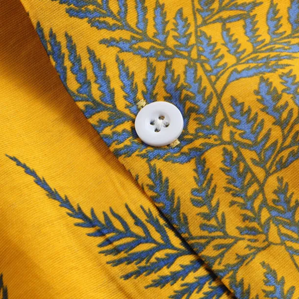 Men's Palm Leaf Tropical Plants Shirt Summer Hawaiian Shirt Camp Collar Shirt Short Sleeve Shirt Collar Turndown Fashion Hawaiian Designer Outdoor Vacation Street Yellow Pink Green Print S M L