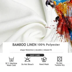 Men's Parrot Beach Shirt Summer Hawaiian Shirt Button Up Shirt Long Sleeve Shirt Collared Shirts Hawaiian Vacation Daily White S M L