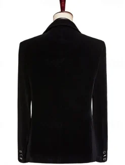 Men's Party Evening Wear Prom Suits Peaked Lapel Black Christmas Fashion Patchwork Standard Fit 2 Piece Single Breasted One-button