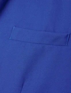 Men's Party Fall Wedding Suits Navy Blue Royal Blue Dress Solid Colored Standard Fit 3 Piece Single Breasted Two-buttons