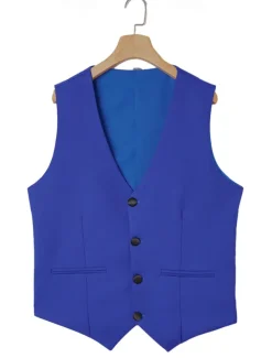 Men's Party Fall Wedding Suits Navy Blue Royal Blue Dress Solid Colored Standard Fit 3 Piece Single Breasted Two-buttons