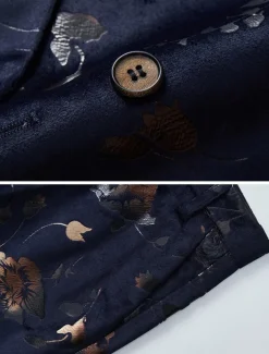 Men's Party Party Evening Wear Suits Shawl Lapel Black Dark Navy Party Luxury Printed Tailored Fit 2 Piece Single Breasted One-button