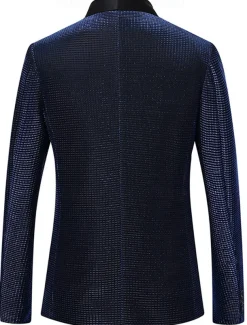 Men's Party Tuxedos Shawl Lapel Silver Black Punk Disco Solid Colored Standard Fit 2 Piece Single Breasted One-button