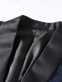 Men's Party Tuxedos Shawl Lapel Silver Black Punk Disco Solid Colored Standard Fit 2 Piece Single Breasted One-button