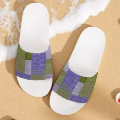 Men's Patchwork Designed Slide Sandals – Casual & Stylish Style for Men in Beach Vacations, Poolside Relaxing & Daily Summer Wear