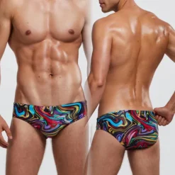 Men's 1pcs Swim Briefs Swimwear Basic 85% Polyester 15% Spandex Dropped Blue red Pink