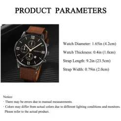 Men's 4pcs/Set Quartz Watch for Men Analog Quartz Retro Stylish Chronograph Alloy Nylon Sport Style Watches