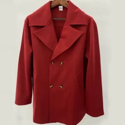 Men's Peacoat Trench Coat Daily Vacation Fall & Winter Polyester Thermal Warm Outerwear Clothing Apparel Fashion Classic Plain Pocket Lapel Double Breasted