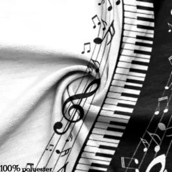 Men's Piano Musical Instrument T shirt Tee Short Sleeve T shirt 3D Print Lace Up Neck Shirt Casual Daily Black / White Spring & Summer Clothing Apparel S M L XL XXL 3XL