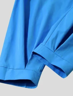 Men's Pink Pants Cropped Pants Harem Pants Casual Pants Pocket Elastic Waist Plain Comfort Breathable Ankle-Length Casual Daily Holiday Stylish Classic Style Black Pink