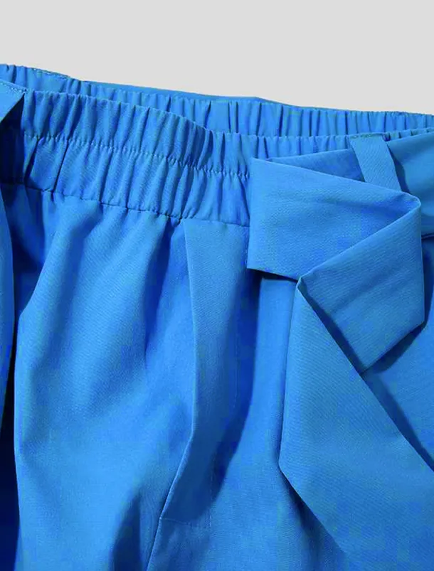 Men's Pink Pants Cropped Pants Harem Pants Casual Pants Pocket Elastic Waist Plain Comfort Breathable Ankle-Length Casual Daily Holiday Stylish Classic Style Black Pink