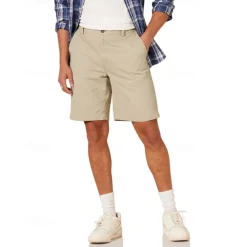 Men's Pink Shorts Summer Shorts Work Shorts Casual Shorts Buttons Pocket Plain Comfort Formal Party Work Fashion Classic Style Pink Khaki