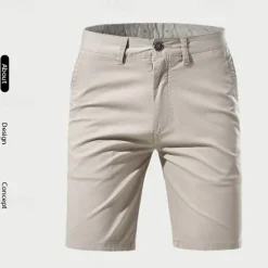 Men's Pink Shorts Summer Shorts Work Shorts Casual Shorts Buttons Pocket Plain Comfort Formal Party Work Fashion Classic Style Pink Khaki