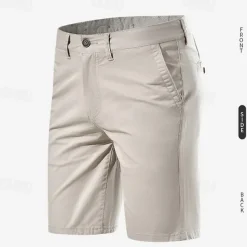 Men's Pink Shorts Summer Shorts Work Shorts Casual Shorts Buttons Pocket Plain Comfort Formal Party Work Fashion Classic Style Pink Khaki