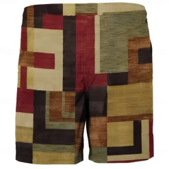 Men's Plaid Color Block Stripe Swim Trunks Swim Shorts Board Shorts Mid Waist Fashion Streetwear Designer Casual Daily Holiday Pocket Drawstring Elastic Waist Designer Clothing Apparel