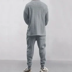 Men's Plain Basic Sweatshirts Sweatshirt Tracksuit Sweatsuit Long Sleeve Sweatshirt V Neck Streetwear Basic Casual Sports & Outdoor Daily Holiday 2 Piece Fall & Winter