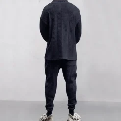 Men's Plain Basic Sweatshirts Sweatshirt Tracksuit Sweatsuit Long Sleeve Sweatshirt V Neck Streetwear Basic Casual Sports & Outdoor Daily Holiday 2 Piece Fall & Winter