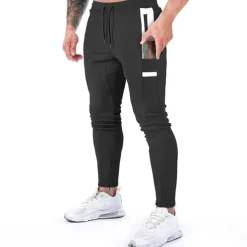 Men's Pocket Drawstring Color Block Breathable Moisture Wicking Athletic Athleisure Black Dark Gray Stretchy