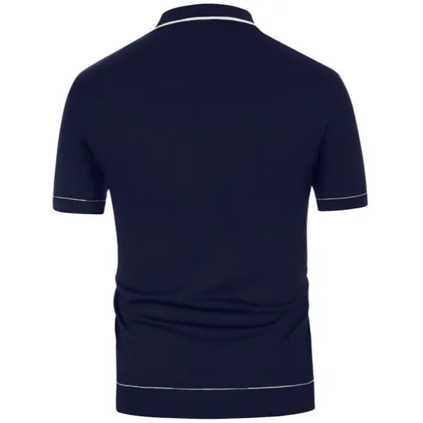 Men's Polo Knit Polo Sweater Business Casual Lapel Short Sleeve Modern Old Money Style Solid / Plain Color Button Front Summer Dark Navy Green Rose Red Polo