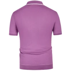 Men's Polo Knit Polo Sweater Business Casual Lapel Short Sleeve Modern Old Money Style Solid / Plain Color Button Front Summer Dark Navy Green Rose Red Polo