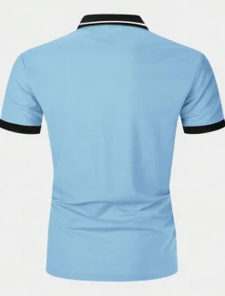 Men's Polo Shirt Button Up Polos Casual Sports Lapel Short Sleeve Fashion Basic Color Block Patchwork Embroidered Summer Regular Fit Black White Yellow Wine Blue Dark Green Polo Shirt