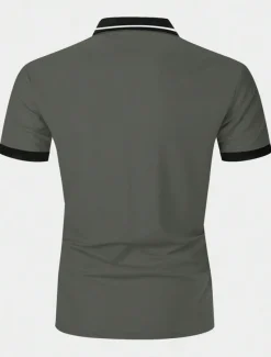 Men's Polo Shirt Button Up Polos Casual Sports Lapel Short Sleeve Fashion Basic Color Block Patchwork Embroidered Summer Regular Fit Black White Yellow Wine Blue Dark Green Polo Shirt