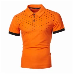 Men's Polo Shirt Golf Shirt Casual Daily Polo Collar Classic Short Sleeve Casual Soft Polka Dot Dot Button Front Summer Spring Regular Fit Black White Red Navy Blue Orange Light Grey Polo Shirt