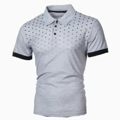Men's Polo Shirt Golf Shirt Casual Daily Polo Collar Classic Short Sleeve Casual Soft Polka Dot Dot Button Front Summer Spring Regular Fit Black White Red Navy Blue Orange Light Grey Polo Shirt