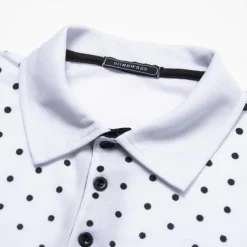 Men's Polo Shirt Golf Shirt Casual Daily Polo Collar Classic Short Sleeve Casual Soft Polka Dot Dot Button Front Summer Spring Regular Fit Black White Red Navy Blue Orange Light Grey Polo Shirt