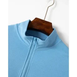 Men's Polo Shirt High Neck Outdoor Casual Lapel Quarter Zip Long Sleeve Fashion Basic Waves Solid / Plain Color Quarter Zip Spring & Fall Regular Fit Black White Dark Navy Blue Polo Shirt