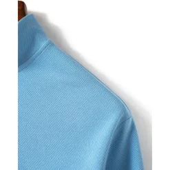 Men's Polo Shirt High Neck Outdoor Casual Lapel Quarter Zip Long Sleeve Fashion Basic Waves Solid / Plain Color Quarter Zip Spring & Fall Regular Fit Black White Dark Navy Blue Polo Shirt