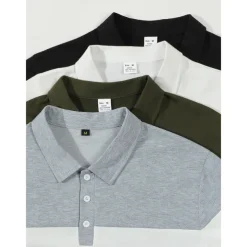 Men's Polo Shirts Golf Polos Shirts Business Casual Lapel Classic Long Sleeve Fashion Basic Color Block Stripes Buttons Fall Winter Regular Fit Deep Green Black White Gray Polo Shirts