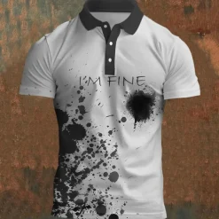 Men's Polo Shirts Golf Shirt Short Sleeve Polo Shirts Collared Shirts Casual Horror Streetwear Festival Wear Party Outfits Buttons 3D Print Summer Spring Fall Black Red Blue