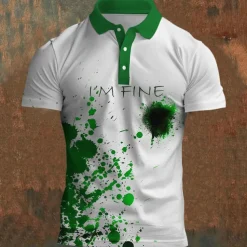 Men's Polo Shirts Golf Shirt Short Sleeve Polo Shirts Collared Shirts Casual Horror Streetwear Festival Wear Party Outfits Buttons 3D Print Summer Spring Fall Black Red Blue