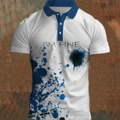 Men's Polo Shirts Golf Shirt Short Sleeve Polo Shirts Collared Shirts Casual Horror Streetwear Festival Wear Party Outfits Buttons 3D Print Summer Spring Fall Black Red Blue