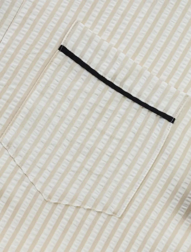 Men's Polo Shirts Golf Shirt Outdoor Daily Wear Banded Collar Short Sleeve Fashion Hawaiian Stripe Pocket Summer Regular Fit Black Blue Sky Blue Green Apricot Polo Shirts