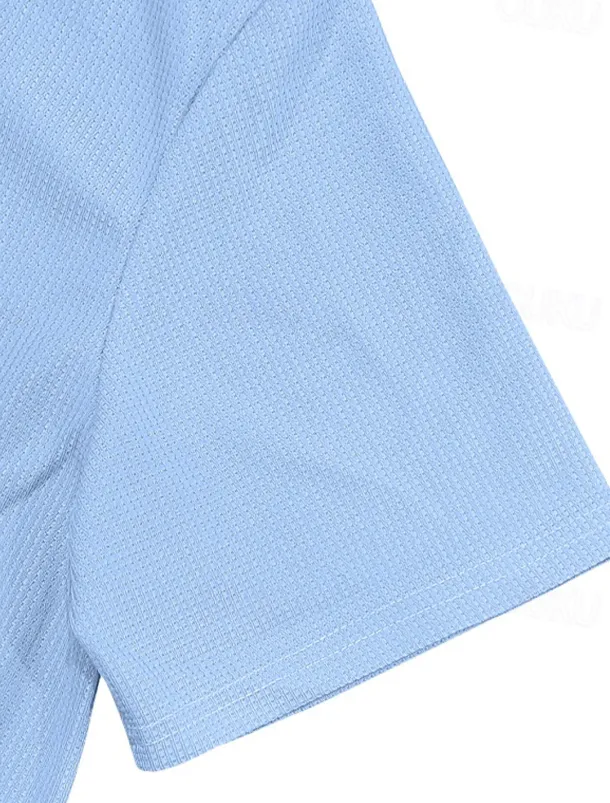 Men's Polo Shirts Quarter Zip Polo Outdoor Daily Wear Lapel Short Sleeve Fashion Hawaiian Plain 2 Piece Summer Regular Fit Black White Navy Blue Royal Blue Green Khaki Polo Shirts