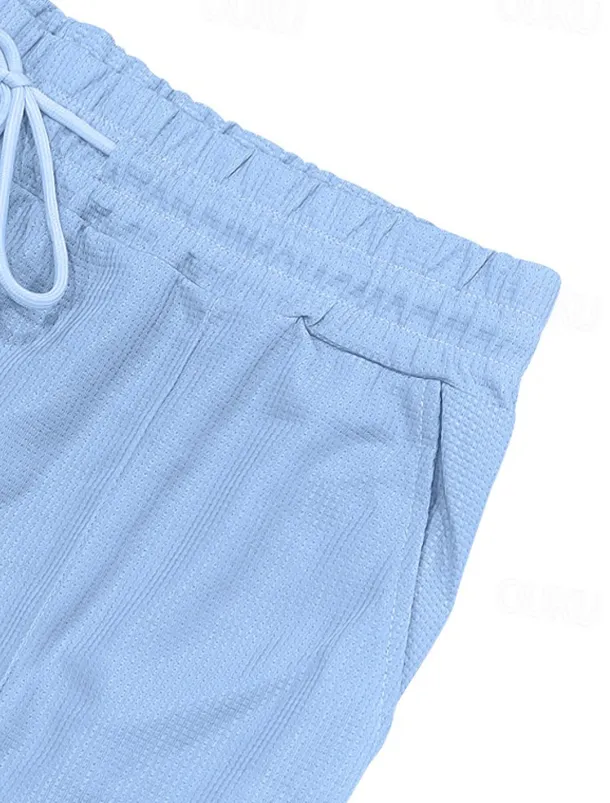 Men's Polo Shirts Quarter Zip Polo Outdoor Daily Wear Lapel Short Sleeve Fashion Hawaiian Plain 2 Piece Summer Regular Fit Black White Navy Blue Royal Blue Green Khaki Polo Shirts