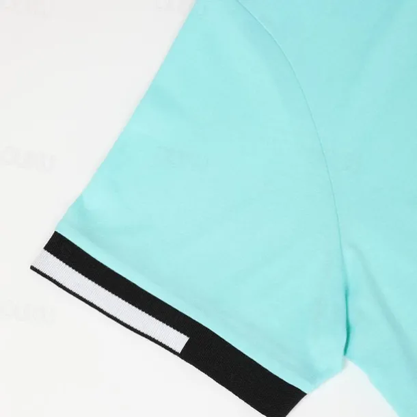 Men's Polo Shirts Sports Polo Shirts Casual Sports Ribbed Polo Collar Short Sleeve Fashion Basic Solid Color Classic Style Summer Regular Fit Black White Light Green Red Light Blue Polo Shirts