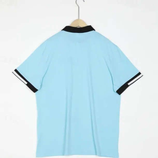 Men's Polo Shirts Sports Polo Shirts Casual Sports Ribbed Polo Collar Short Sleeve Fashion Basic Solid Color Classic Style Summer Regular Fit Black White Light Green Red Light Blue Polo Shirts