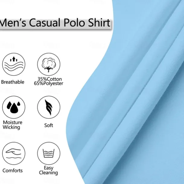 Men's Polo Shirts Sports Polo Shirts Casual Sports Ribbed Polo Collar Short Sleeve Fashion Basic Solid Color Classic Style Summer Regular Fit Black White Light Green Red Light Blue Polo Shirts
