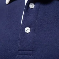 Men's Polo Sweatshirt Apricot Black Yellow Red Navy Blue Polo Collar Plain Casual Daily Sports non-printing Cool Casual Fleeced Spring & Fall Clothing Apparel Hoodies Sweatshirts Long Sleeve