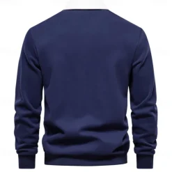 Men's Polo Sweatshirt Apricot Black Yellow Red Navy Blue Polo Collar Plain Casual Daily Sports non-printing Cool Casual Fleeced Spring & Fall Clothing Apparel Hoodies Sweatshirts Long Sleeve