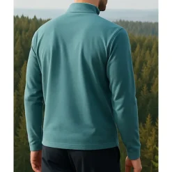 Men's Polo Sweatshirt Running Top Hiking top Long Sleeve Stand Collar Tee Tshirt Top Outdoor Quick Dry Lightweight Elastic Breathable Quarter-Zip Polyester Dark Grey Black Green Tennis Golf Running