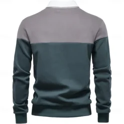 Men's Polo Sweatshirt Yellow Army Green Red Blue Green Lapel Color Block Casual Daily Sports Casual Spring & Fall Clothing Apparel Hoodies Sweatshirts Long Sleeve