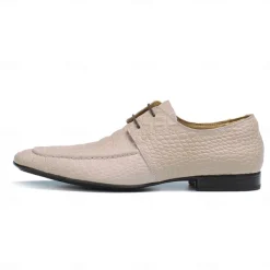 Men's Premium Cowhide Lace-Up Crocodile Pattern Loafers - Elegant Formal Shoes for Office and Special Occasions