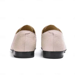 Men's Premium Cowhide Lace-Up Crocodile Pattern Loafers - Elegant Formal Shoes for Office and Special Occasions