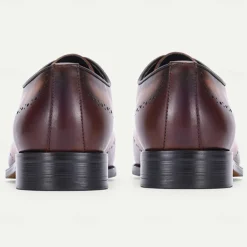 Men's Premium Cowhide Leather Oxford Shoes with Brogue Detailing – Elegant Lace-Up Design for Formal and Business Occasions