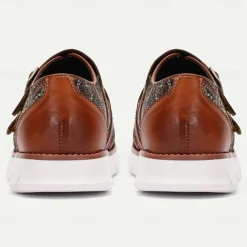 Men's Premium Cowhide Leather Casual Shoes – Trendy Brown Casual Sneakers with Soft Textile Accents, Perfect for Everyday Wear, Work and Casual Social Events